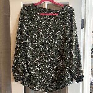 Banana Republic Green Cuffed Sleeve Blouse